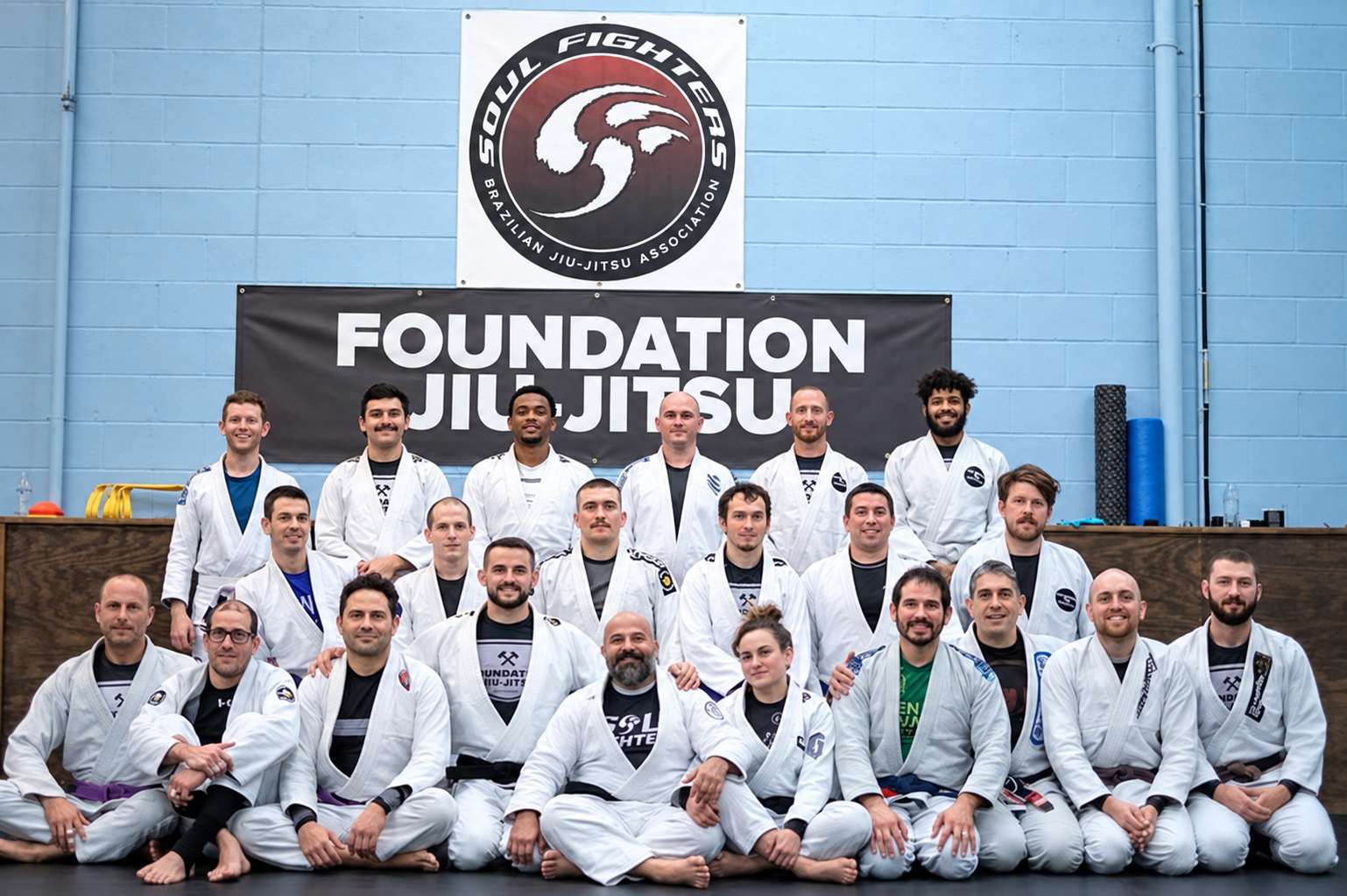 Soul Fighters Brazilian Jiu-Jitsu team gathered at the academy