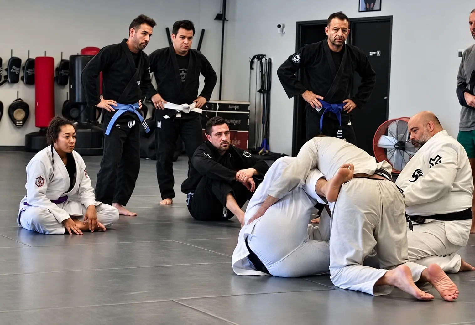 Soul Fighters students practicing Brazilian Jiu-Jitsu during a class